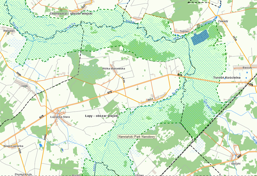 Map Narew National Park (Narwiański Park Narodowy) (source: www.npn.nl)